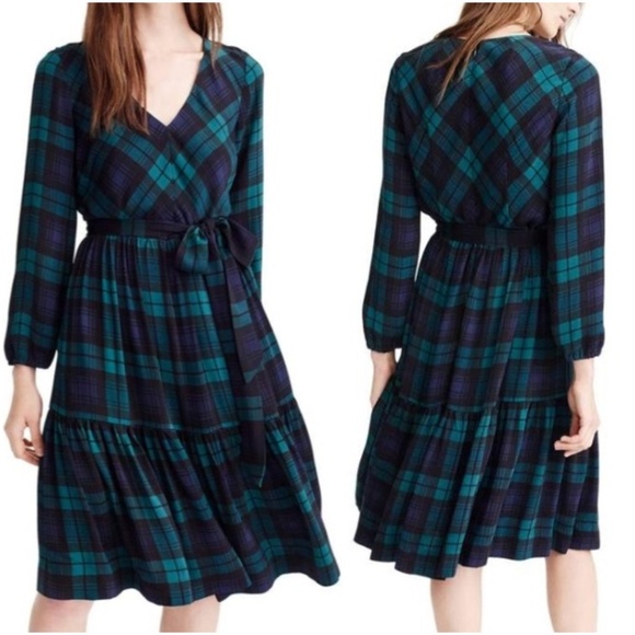 j crew black watch plaid dress